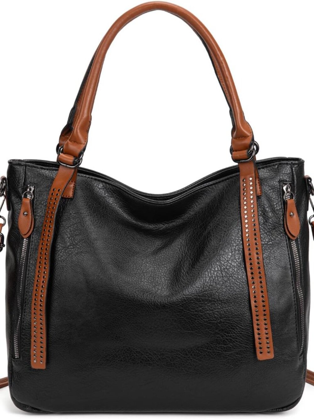 Vintage Slouchy Tote Bag for Women, Large Vegan Leather Hobo Shoulder Bag Satche